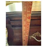 French Provincial Bombe Wood Nightstand End Table 16in Top Good