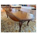 Vintage Drop Leaf Coffee Table Queen Anne Style Wood 35x30x15 Good