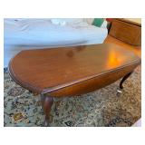 Vintage Drop Leaf Coffee Table Queen Anne Style Wood 35x30x15 Good