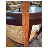 Empire Style Carved Wood Upholstered Settee Bench Scroll Arms