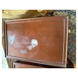 Pair Queen Anne Style Mahogany Finish End Tables w Drawer 18x28 Fair
