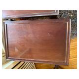 Pair Queen Anne Style Mahogany Finish End Tables w Drawer 18x28 Fair