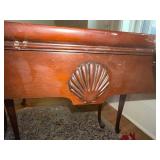 Pair Queen Anne Style Mahogany Finish End Tables w Drawer 18x28 Fair