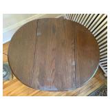 Vintage Gate Leg Drop Leaf Side Table Oval Oak Finish 29x24x20