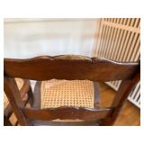 Vintage Ladder Back Cane Seat Side Chairs Pair Wood Country Style Good
