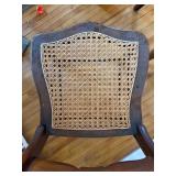 Vintage Ladder Back Cane Seat Side Chairs Pair Wood Country Style Good