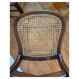 Vintage Ladder Back Cane Seat Side Chairs Pair Wood Country Style Good