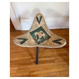 Vintage African Style Tripod Stool Hide Seat Elephant Motif Chair