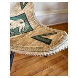Vintage African Style Tripod Stool Hide Seat Elephant Motif Chair