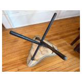 Vintage African Style Tripod Stool Hide Seat Elephant Motif Chair