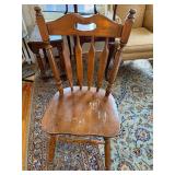 Vintage Windsor Style Wood Side Chair Pierced Back Plank Seat Worn