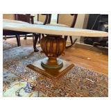 Round Florentine Style Painted Coffee Table 35in Gilt Pedestal Base