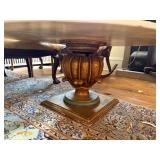 Round Florentine Style Painted Coffee Table 35in Gilt Pedestal Base