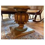 Round Florentine Style Painted Coffee Table 35in Gilt Pedestal Base