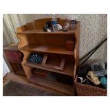 Vintage Wooden Bookcase Display Shelf Scalloped Sides 48x38x13 Good