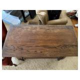 Antique Oak 4 Drawer Dresser Chest Serpentine Sides 35in Tall