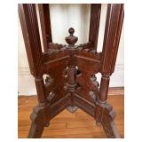 Antique Victorian Eastlake Walnut Parlor Table on Casters 28x19x29