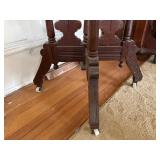 Antique Victorian Eastlake Walnut Parlor Table on Casters 28x19x29