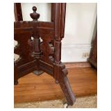 Antique Victorian Eastlake Walnut Parlor Table on Casters 28x19x29