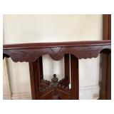 Antique Victorian Eastlake Walnut Parlor Table on Casters 28x19x29