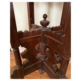 Antique Victorian Eastlake Walnut Parlor Table on Casters 28x19x29