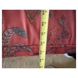 Camelback Sofa & Wingback Chair Set Red Floral Upholstery Good