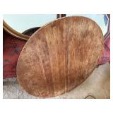 Vintage Round Wood Pedestal Coffee Table 42 in Rustic Finish Good