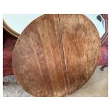 Vintage Round Wood Pedestal Coffee Table 42 in Rustic Finish Good