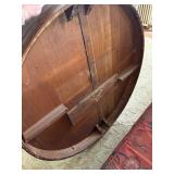 Vintage Round Wood Pedestal Coffee Table 42 in Rustic Finish Good