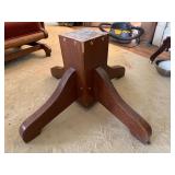 Vintage Round Wood Pedestal Coffee Table 42 in Rustic Finish Good