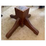 Vintage Round Wood Pedestal Coffee Table 42 in Rustic Finish Good