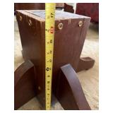Vintage Round Wood Pedestal Coffee Table 42 in Rustic Finish Good