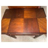 Vintage Wood Sewing Cabinet End Table 2 Drawer Flip Top Storage