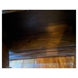 Traditional Oak China Cabinet Lighted Curio Hutch 58in Wide Good