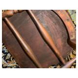 Set of 4 Vintage Solid Wood Captain's Arm Chairs Colonial Style