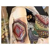 Mixed Needlepoint Yarn Craft Lot Canvases Kits Partial Projects