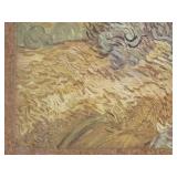 Framed Van Gogh Wheat Field Landscape Print Textured Vintage