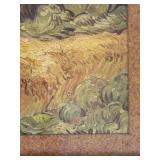 Framed Van Gogh Wheat Field Landscape Print Textured Vintage
