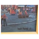 Signed 1983 Framed Oil Painting Italian City Square Scene 22x28