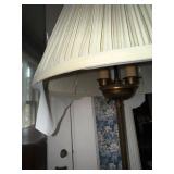 Vintage 3-Light Floor Lamp Pierced Base Pleated Shade Good Cond