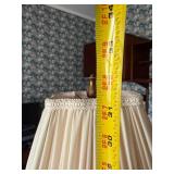 Vintage Brass Tone Table Lamp Pleated Shade 31in Traditional Decor
