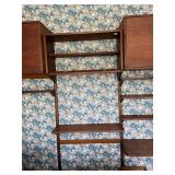 Mid Century Modern Teak Wall Unit Desk Shelving Cabinet Set