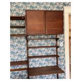 Mid Century Modern Teak Wall Unit Desk Shelving Cabinet Set