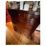 Antique Wood Chest of Drawers Dresser 7 Drawer Dark Finish 46in H