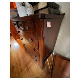 Antique Wood Chest of Drawers Dresser 7 Drawer Dark Finish 46in H