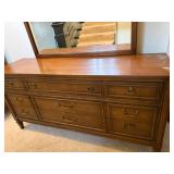 Traditional Wood 9 Drawer Dresser With Mirror 64 In Wide Good Cond
