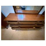 Traditional Wood 9 Drawer Dresser With Mirror 64 In Wide Good Cond