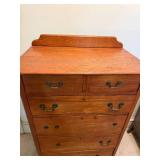 Antique Wood Chest of Drawers Dresser 6 Drawer 30x18x48 Good