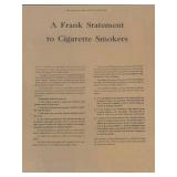 1954 Framed A Frank Statement to Cigarette Smokers Detroit Free Press