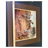 M. Nye Western Cowboy Horse Print Matted Ranch Scene Wall Art